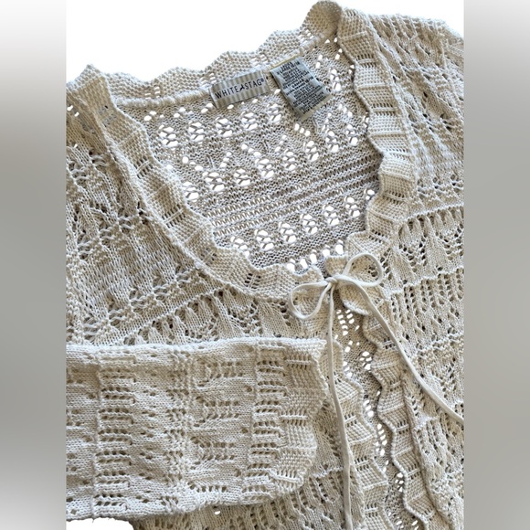White Stag Sweaters - Vintage White Stag Tie Front Sweater Women’s XL Cottagecore Coquette 90s Grandma